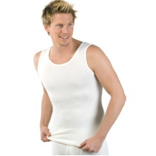 Medima Unterwäsche Unterhemd Tank Top ärmellos (Angora und Baumwolle) weiss Herren (Gr. S-L)